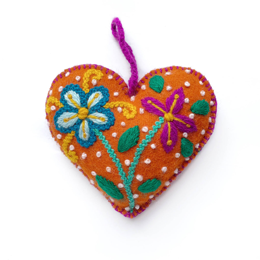Colorful Hearts, Flowers and Dots- Orange