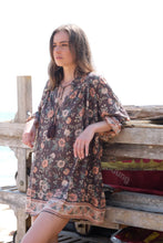 Load image into Gallery viewer, Mocha Floral Tunic Top/Mini Dress
