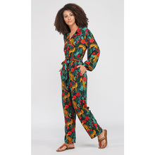 Load image into Gallery viewer, Cheetahs and Roses  Long Sleeve Jumpsuit
