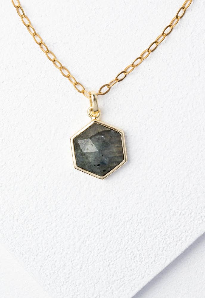Twilight Labradorite Geometric Necklace