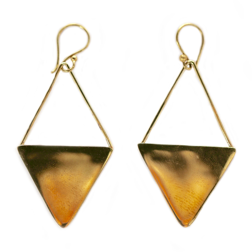 Brass Inverted Triangles Earrings