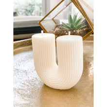 Load image into Gallery viewer, U-Shape Ribbed Candle - Beige
