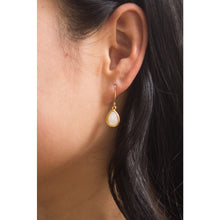 Load image into Gallery viewer, Gold Mother of Pearl Teardrop Earrings
