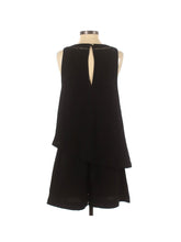 Load image into Gallery viewer, Black Elevenses Asymmetrical Overlay Romper - Small
