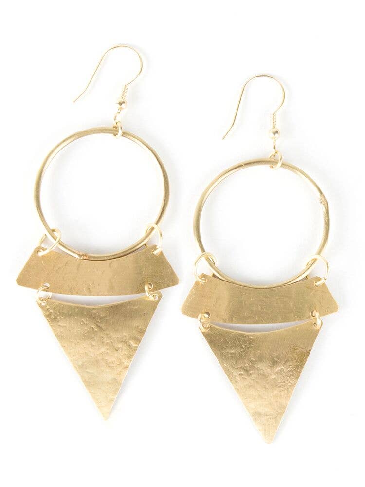 Plated Brass Geometric Earrings