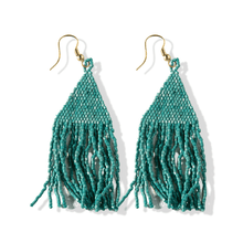 Load image into Gallery viewer, Teal Luxe Petite Fringe Earrings
