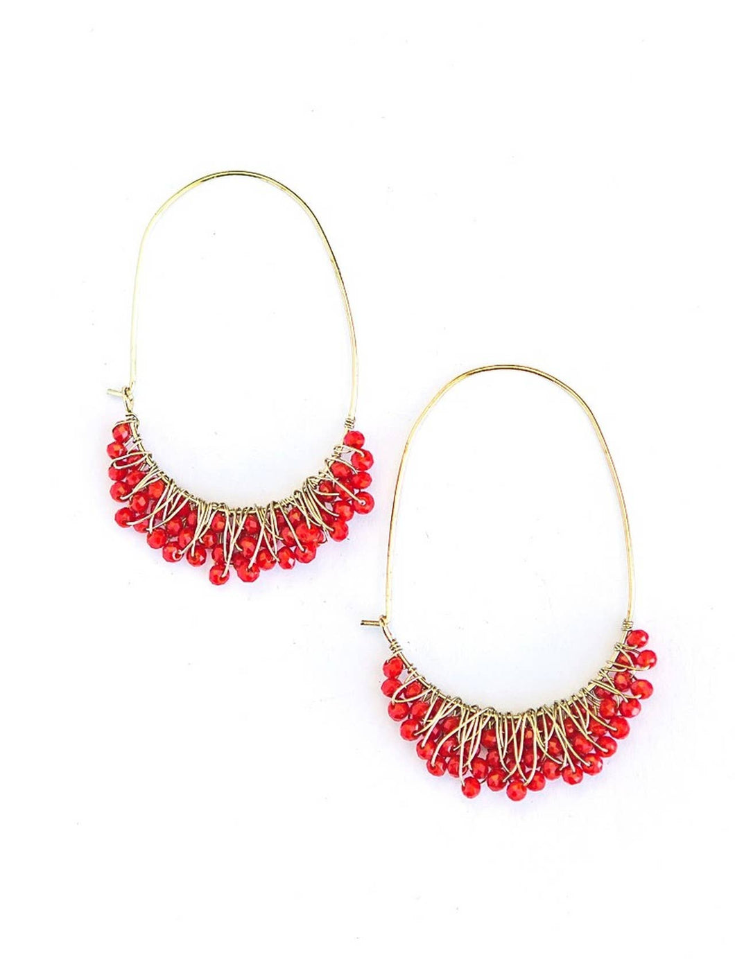 Chandelier Hoops - Red