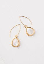 Load image into Gallery viewer, Gold Mother of Pearl Teardrop Earrings
