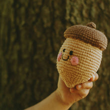 Load image into Gallery viewer, Friendly Acorn Hand-knit Rattle
