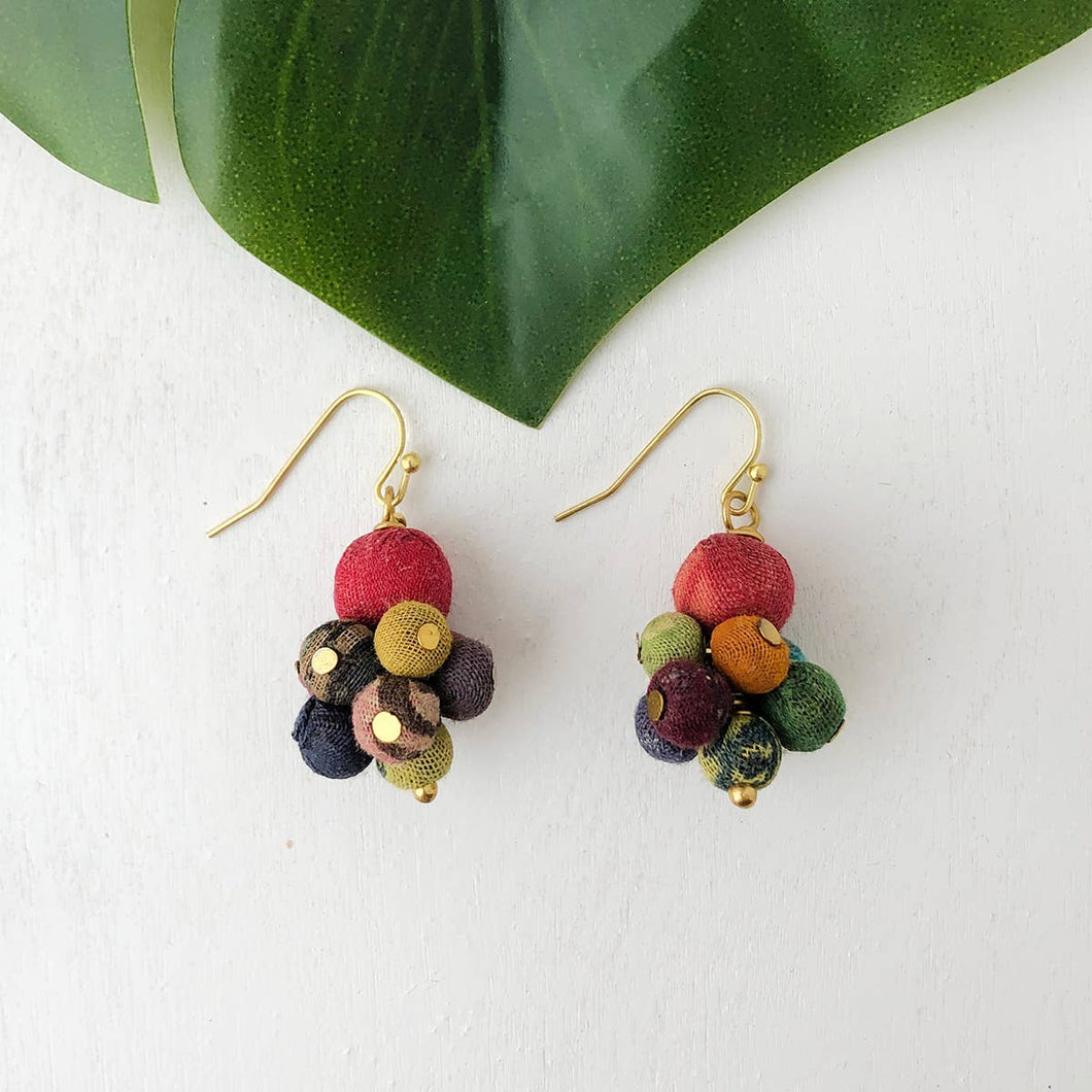 Kantha Cluster Earrings