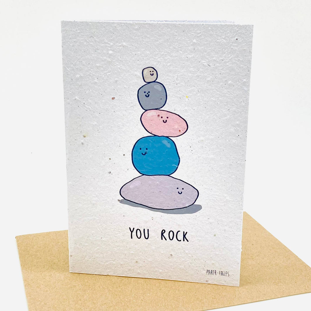Growing Paper Greeting Card - You Rock