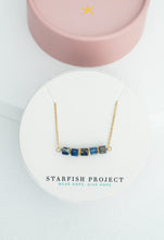 Load image into Gallery viewer, Stacked Cube Stones Necklace Multi - Lapis
