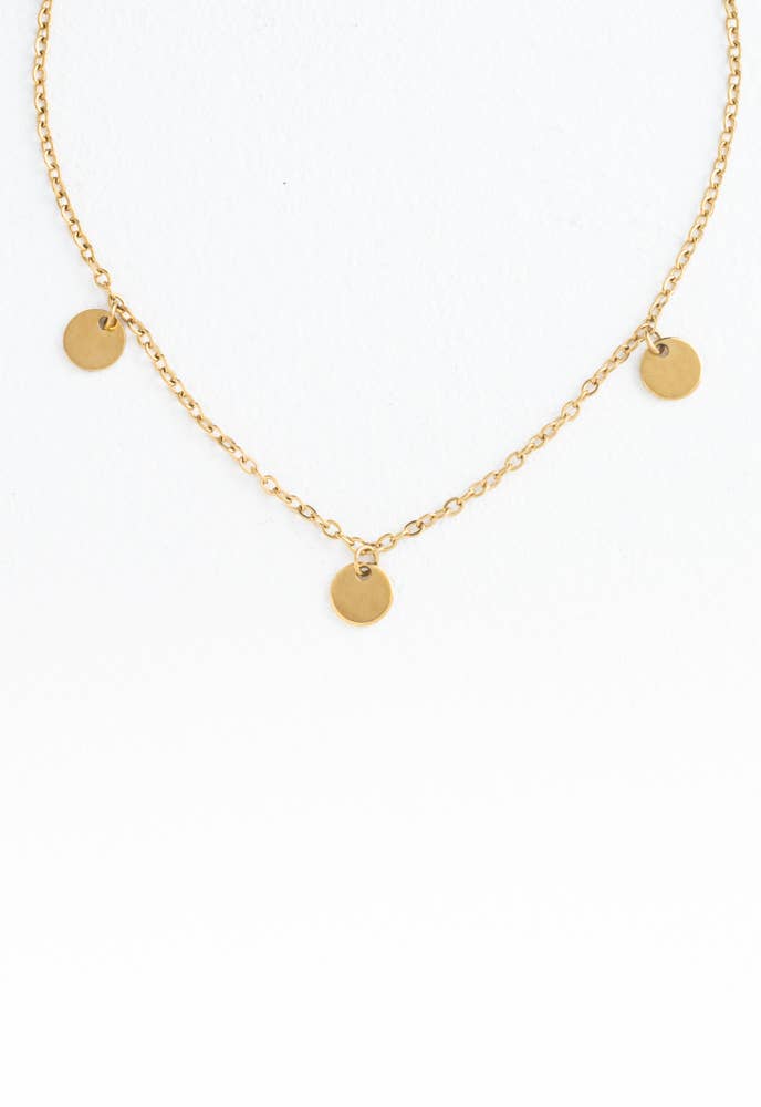 Charmed Gold Discs Necklace