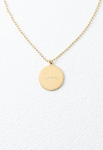 Load image into Gallery viewer, Gold Hope Disc Pendant Necklace
