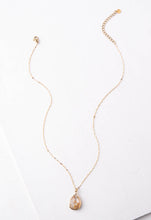 Load image into Gallery viewer, Gold Fleck Glass Teardrop Pendant Necklace
