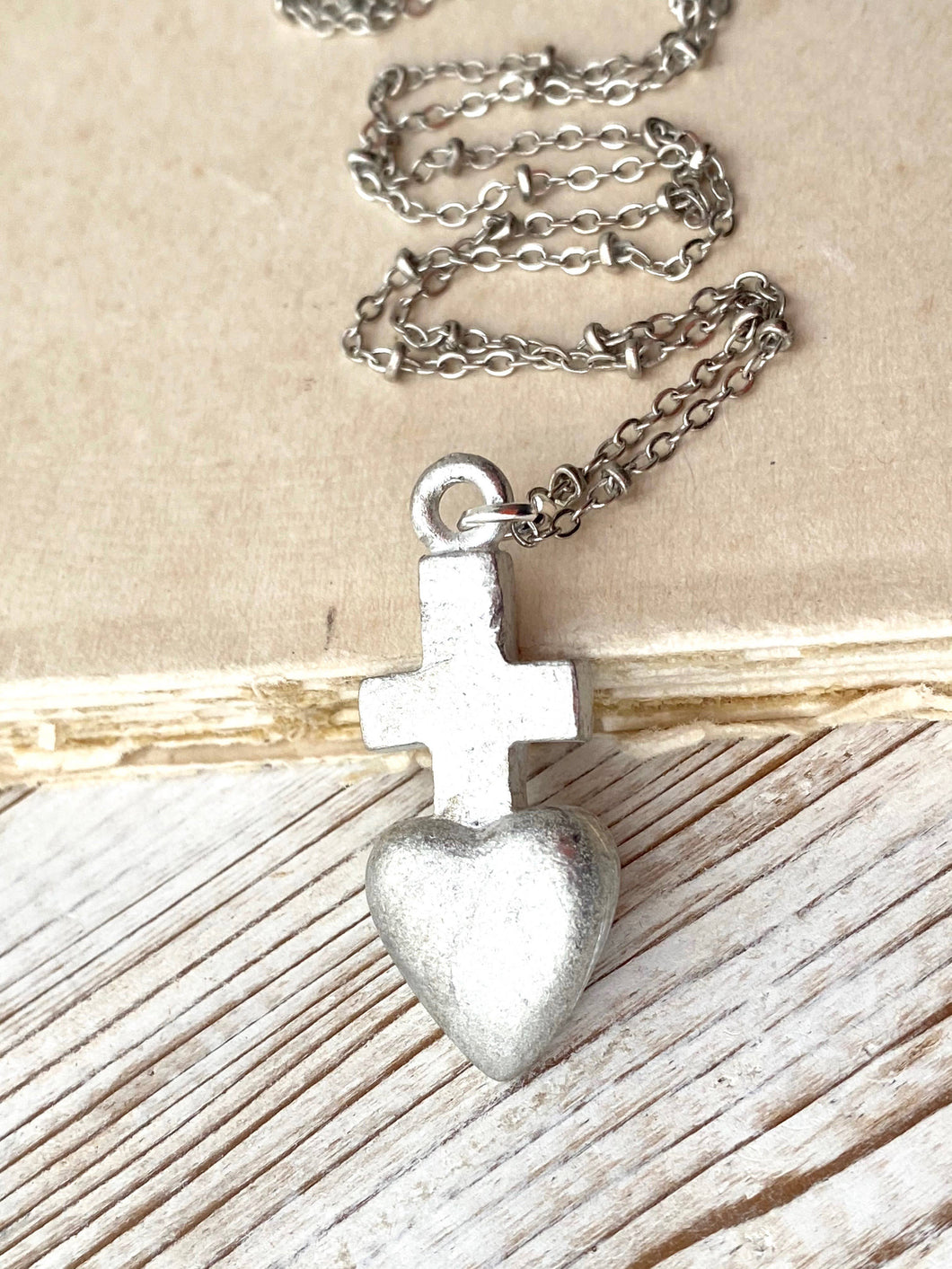 Silver Sacred Heart Necklace