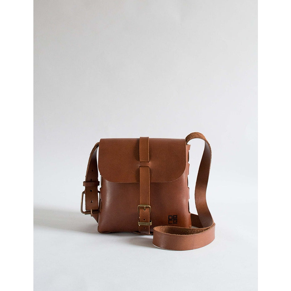 Compact Leather Messenger - Brown