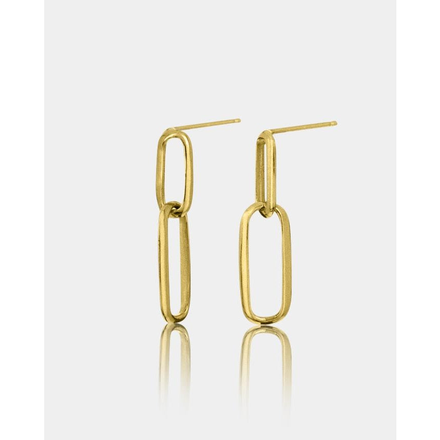 Double Oval 18k Gold Plate Earrings