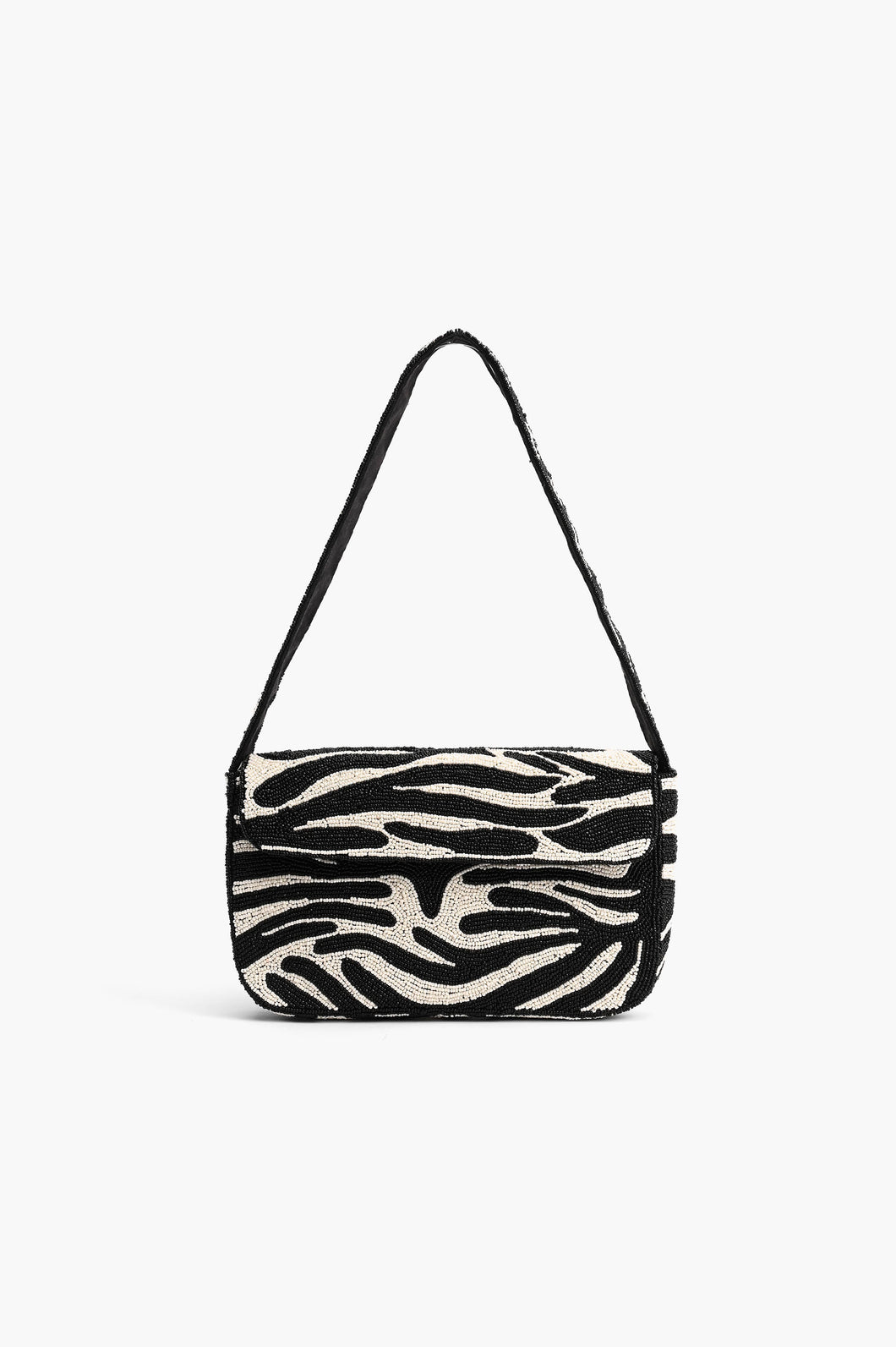 Zebra Beaded Shoulder Bag