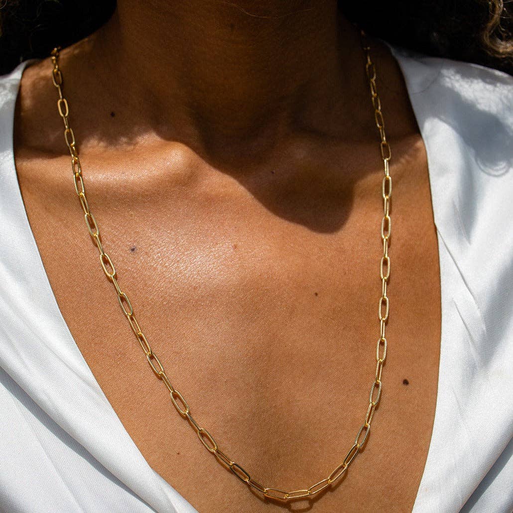 Gold Swing Paperclip Necklace