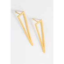 Load image into Gallery viewer, Gold Tall Triangle Earrings
