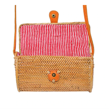 Load image into Gallery viewer, Pippa Rattan Bag - Red Stripe
