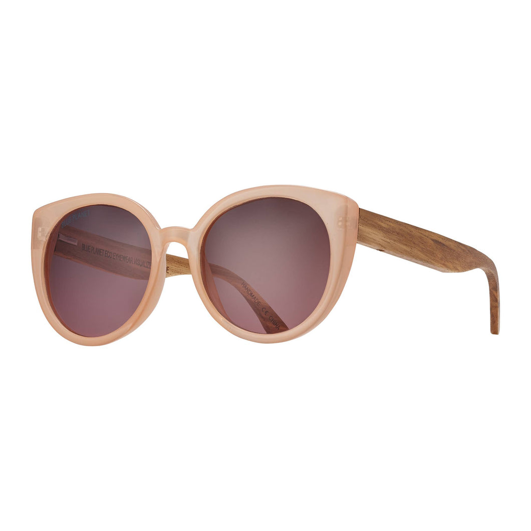 Coloma - Beige / Walnut Wood / Brown to Rose Polarized Lens
