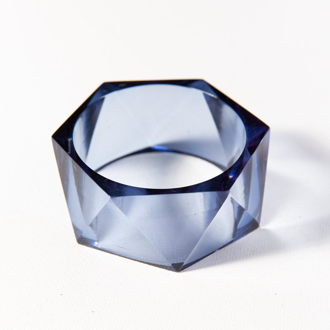 Blue Sculpted Lucite Cuff Bracelet