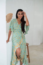Load image into Gallery viewer, Jodoh Mint Floral Wrap Dress
