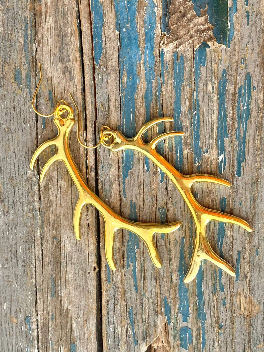 Gold Antler Earrings