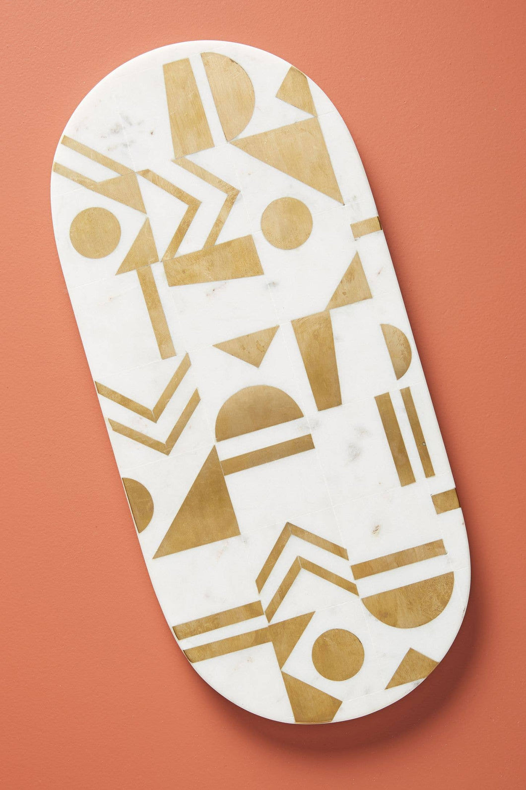 Gold Geometric Marble Cheese Board