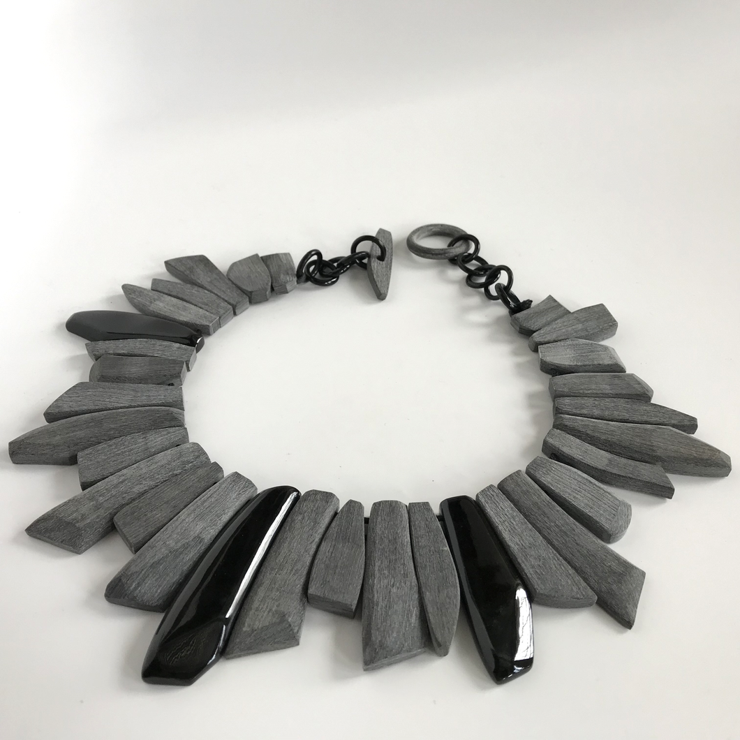 Up-Cycled Horn Statement Palito Bib Necklace