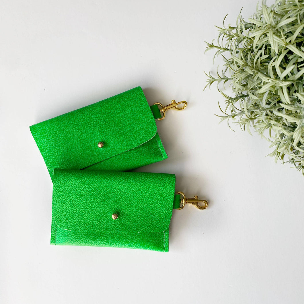 Leather card wallets - Bright Green