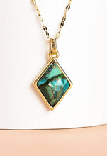 Load image into Gallery viewer, Diamond Shaped Turquoise Pendant
