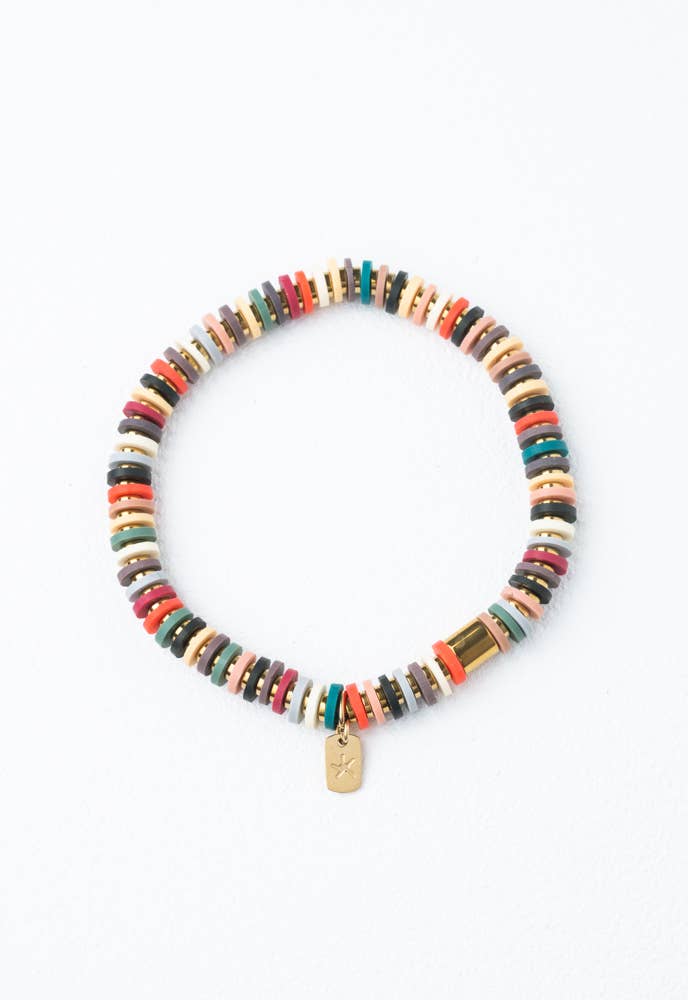 Inspired Multicolored Stacked Discs Bracelet