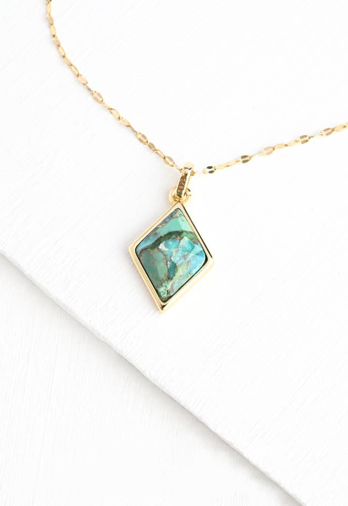 Diamond Shaped Turquoise Pendant