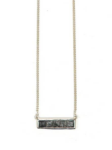 Multistone Bar Necklace - Rutile