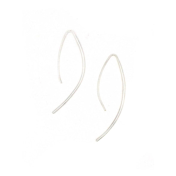 Silver Elegant Curve Drop Earrings