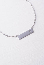 Load image into Gallery viewer, Silver Cut Out Cross Bar Necklace
