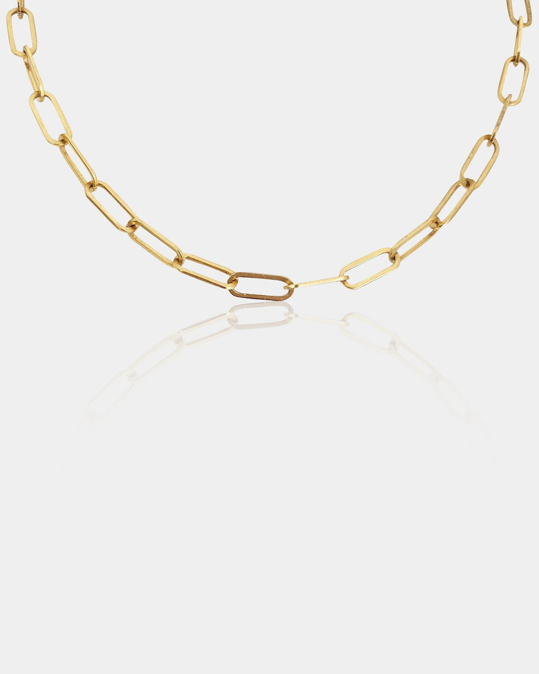 Gold Paperclip Chain 16