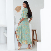 Load image into Gallery viewer, Jodoh Mint Floral Wrap Dress
