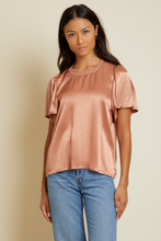 Load image into Gallery viewer, Toni Satin Flutter Sleeve Tee- Bisou
