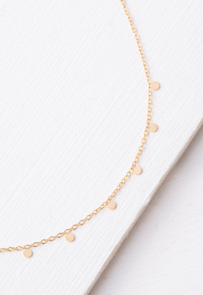 Evelyn Dainty Gold Discs Necklace