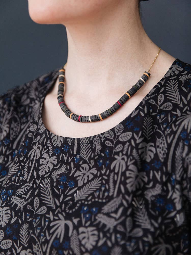 Stacked Disc Necklace Multi