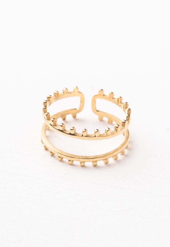 Parallel Gold Ring Adjustable
