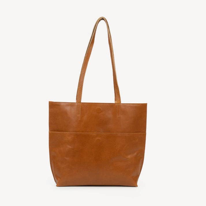 Everyday Leather Tote - Camel