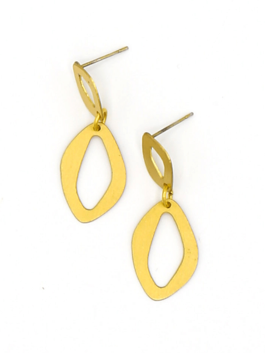 Chain Link Earrings - Brass