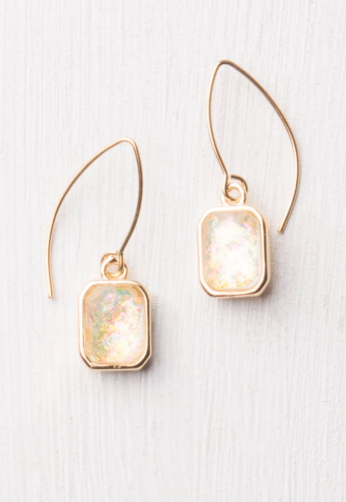 Alexa White & Gold Earrings