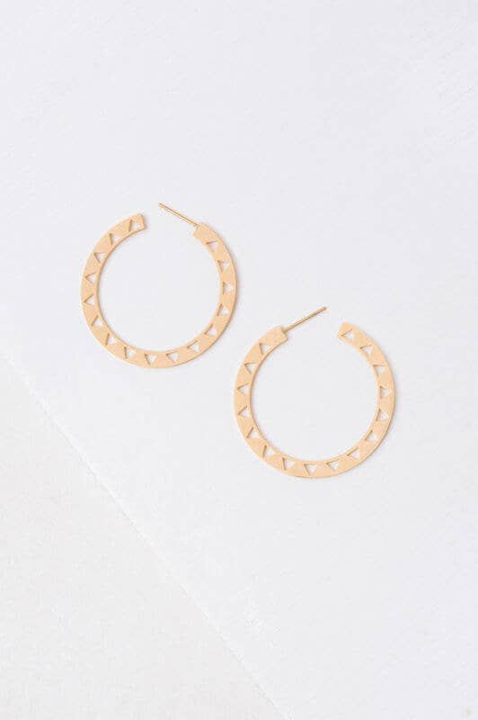 Geometric Cut Out Gold Hoop Earrings