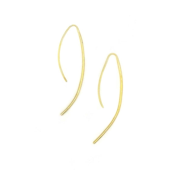 Brass Elegant Curve Drop Earrings